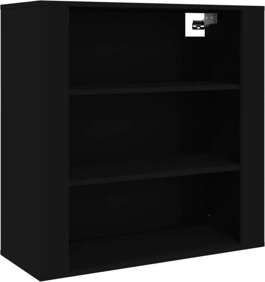 VidaXL Wandkast zwart 80x33x80 cm Hout Wandkast Houten Kast Opbergkast Keukenopstelling Badkamerkast - Foto 2
