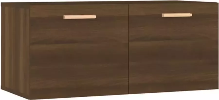 VIDAXL Wandkast 80x35x36 5 cm bewerkt hout bruineikenkleurig - Foto 4