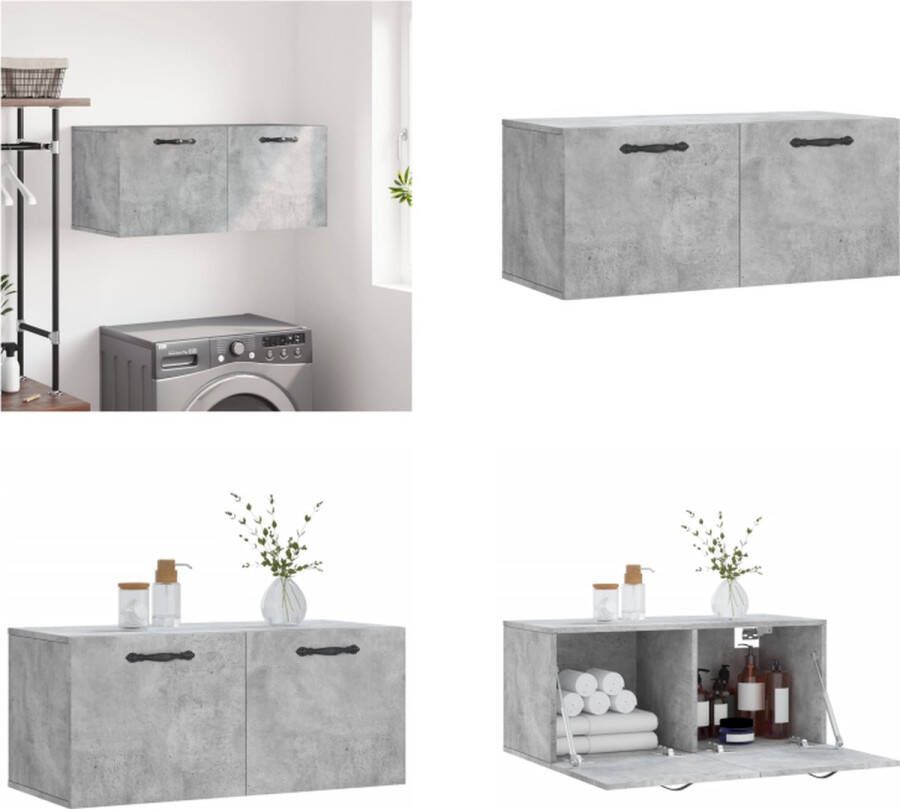 Prolenta Premium INFIORI Wandkast 80x36 5x35 cm bewerkt hout betongrijs - Foto 2