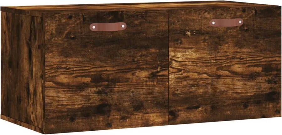 Prolenta Premium INFIORI Wandkast 80x36 5x35 cm bewerkt hout gerookt eikenkleurig - Foto 2