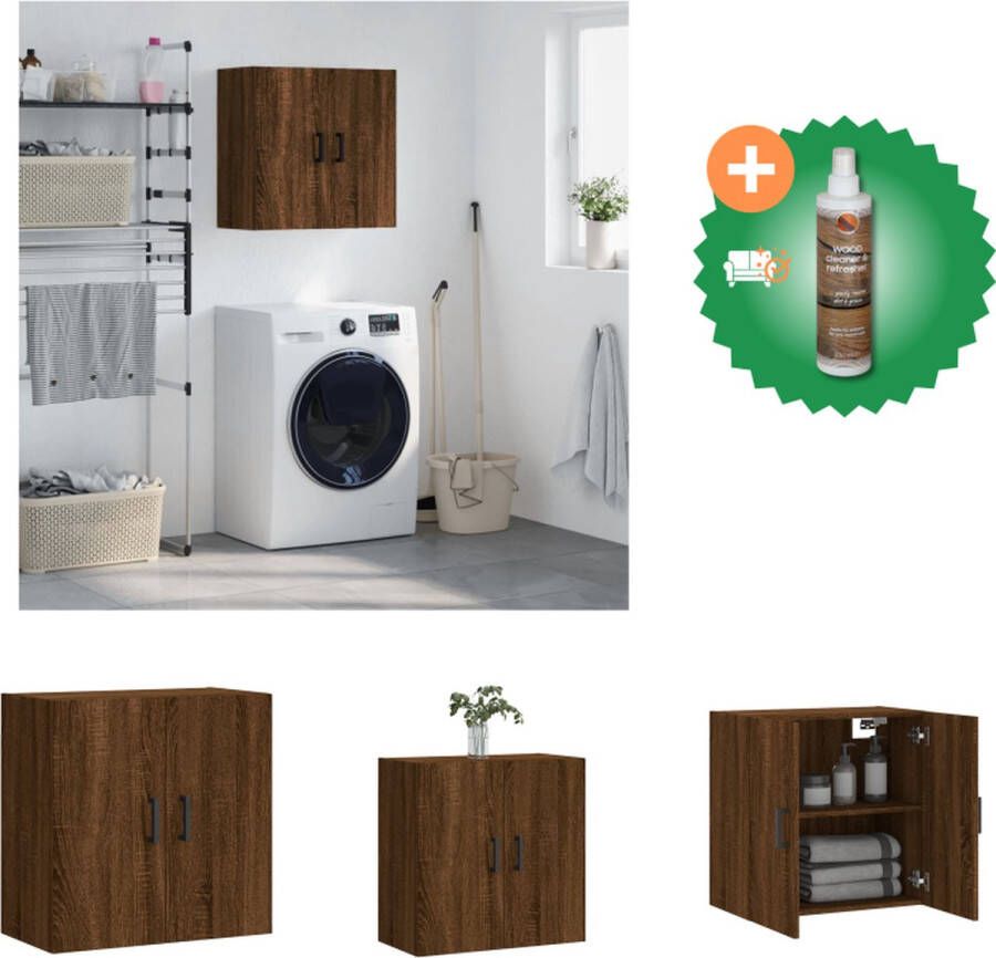 VidaXL Wandkast Bruineiken 60 x 31 x 60 cm Duurzaam bewerkt hout Kast Inclusief Houtreiniger en verfrisser