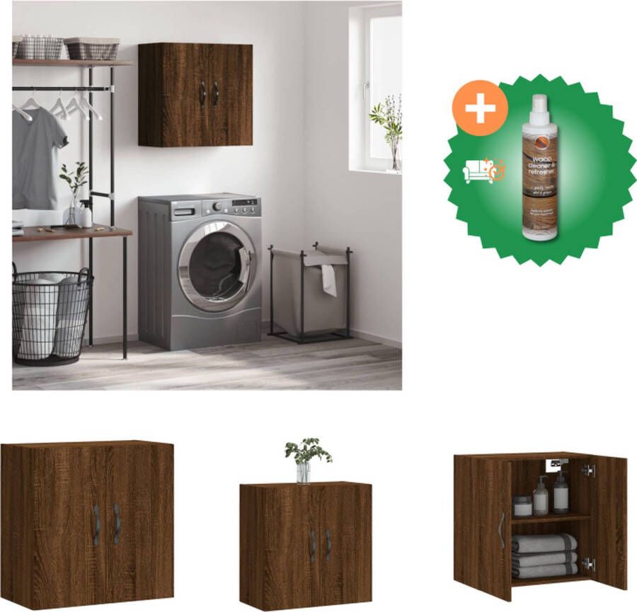 VidaXL Wandkast Bruineiken 60 x 31 x 60 cm Duurzaam Bewerkt Hout Kast Inclusief Houtreiniger en verfrisser