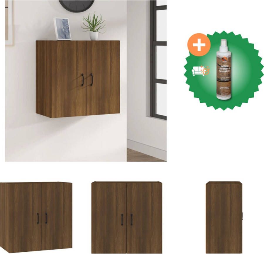 VidaXL Wandkast Bruineiken 60 x 31 x 60 cm Met voldoende opbergruimte Kast Inclusief Houtreiniger en verfrisser - Foto 2