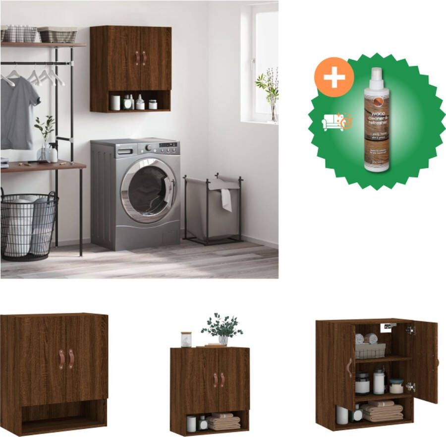 VidaXL Wandkast Bruineiken 60 x 31 x 70 cm Duurzaam bewerkt hout Kast Inclusief Houtreiniger en verfrisser