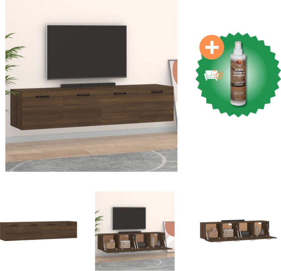 VidaXL Wandkasten 2 st 60x36-5x35 cm bewerkt hout bruineikenkleurig Kast Inclusief Houtreiniger en verfrisser - Foto 2