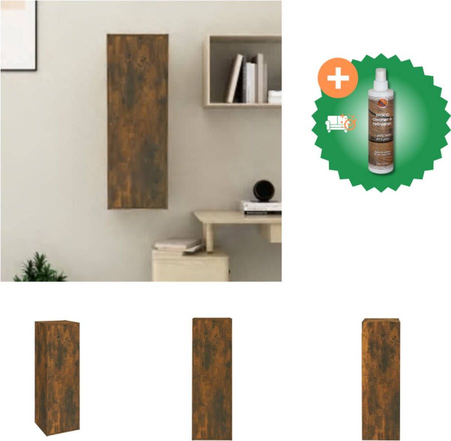 VidaXL Tv-meubel 30-5x30x90 cm bewerkt hout gerookt eikenkleurig Kast Inclusief Houtreiniger en verfrisser