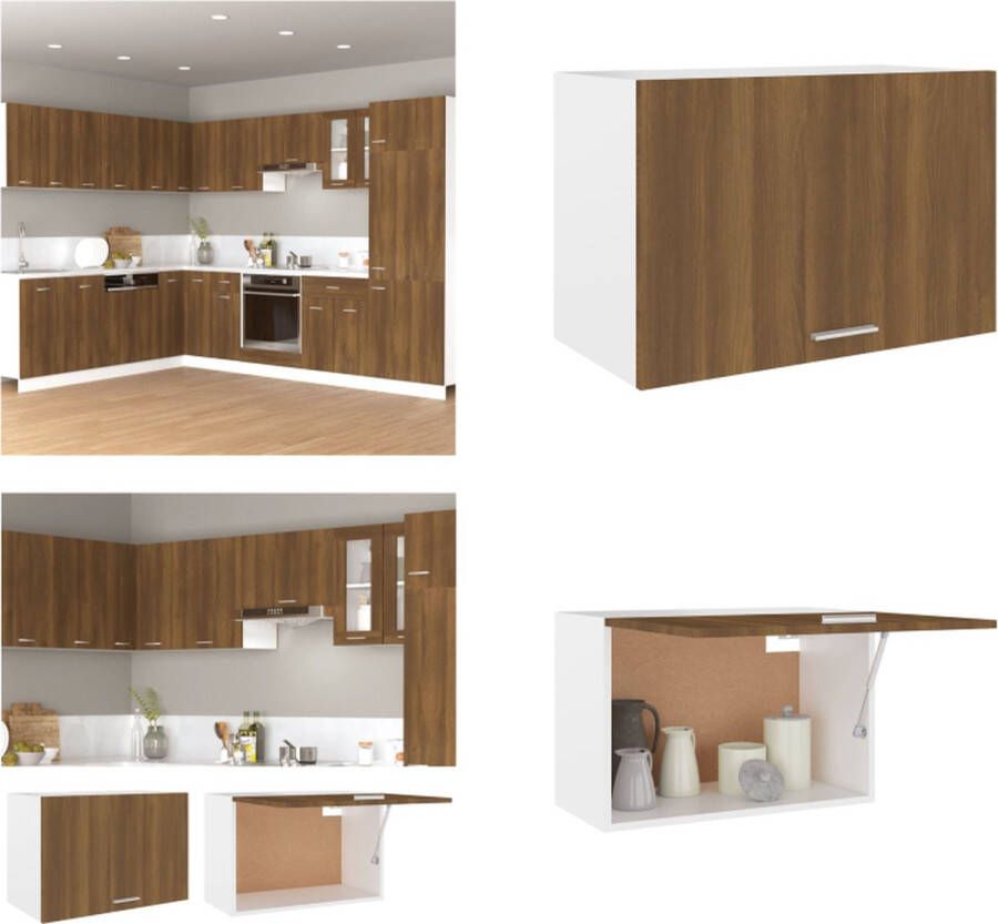 VidaXL Wandkast hangend 60x31x40 cm bewerkt hout bruineikenkleurig Hangkast Hangkasten Hangende Kast Keukenkast
