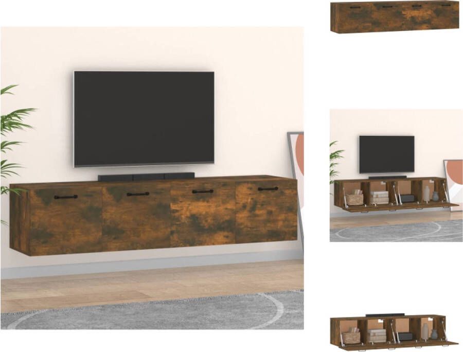 VidaXL Wandkast Wandkasten Hangkast Hangende Kast Wandkasten 2 st 60x36-5x35 cm bewerkt hout gerookt eikenkleurig - Foto 3