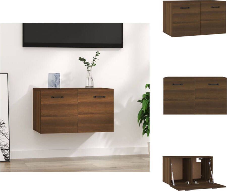 VidaXL Wandkast Wandkasten Hangkast Hangende Kast Wandkast 60x36-5x35 cm bewerkt hout bruineikenkleurig - Foto 2