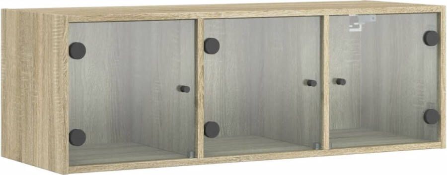VidaXL -Wandkast-met-glazen-deuren-102x37x35-cm-sonoma-eikenkleurig - Foto 4