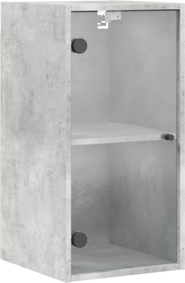 VidaXL -Wandkast-met-glazen-deuren-35x37x68 5-cm-betongrijs - Foto 3