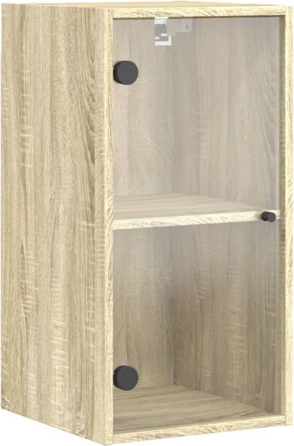 VidaXL -Wandkast-met-glazen-deuren-35x37x68 5-cm-sonoma-eikenkleurig - Foto 3