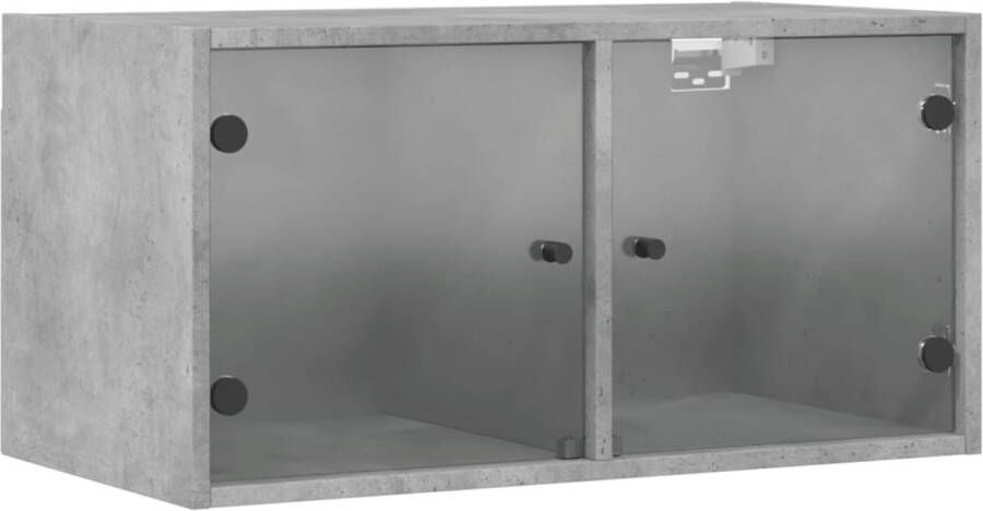 VidaXL -Wandkast-met-glazen-deuren-68 5x37x35-cm-betongrijs - Foto 4