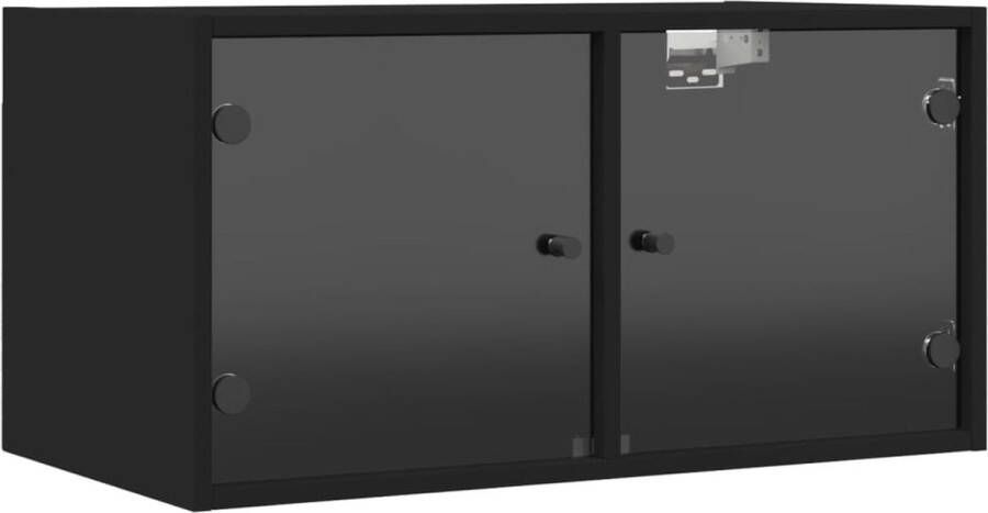 VidaXL -Wandkast-met-glazen-deuren-68 5x37x35-cm-zwart - Foto 4