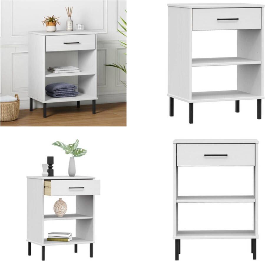 VidaXL -Wandkast-met-metalen-poten-OSLO-massief-grenenhout-wit