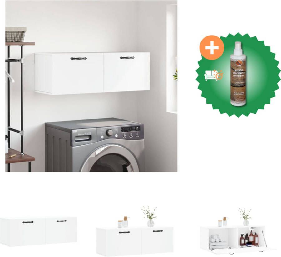 VidaXL Wandkast naam Wandkast 60 x 36.5 x 35 cm Wit Kast Inclusief Houtreiniger en verfrisser