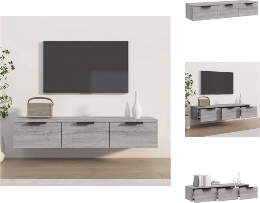 vidaXL Wandkast Trendy TV-meubel en opbergkast 102 x 30 x 20 cm Grijs sonoma eiken Wandsteun