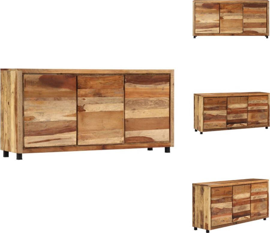VidaXL Wandkast Vintage Massief gerecycled hout 160 x 38 x 79 cm 3 deuren Keukenkast