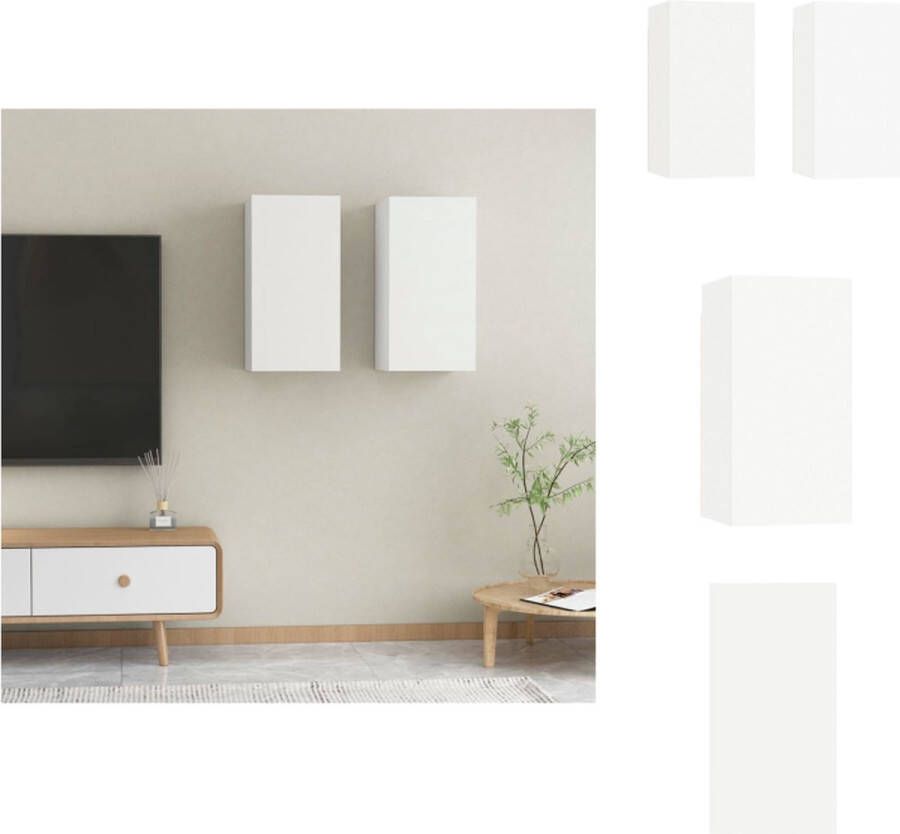 VidaXL Tv-kast Tv-kasten Televisiekast Televisiekasten Tv-meubelen 2 st 30 5x30x60 cm bewerkt hout wit