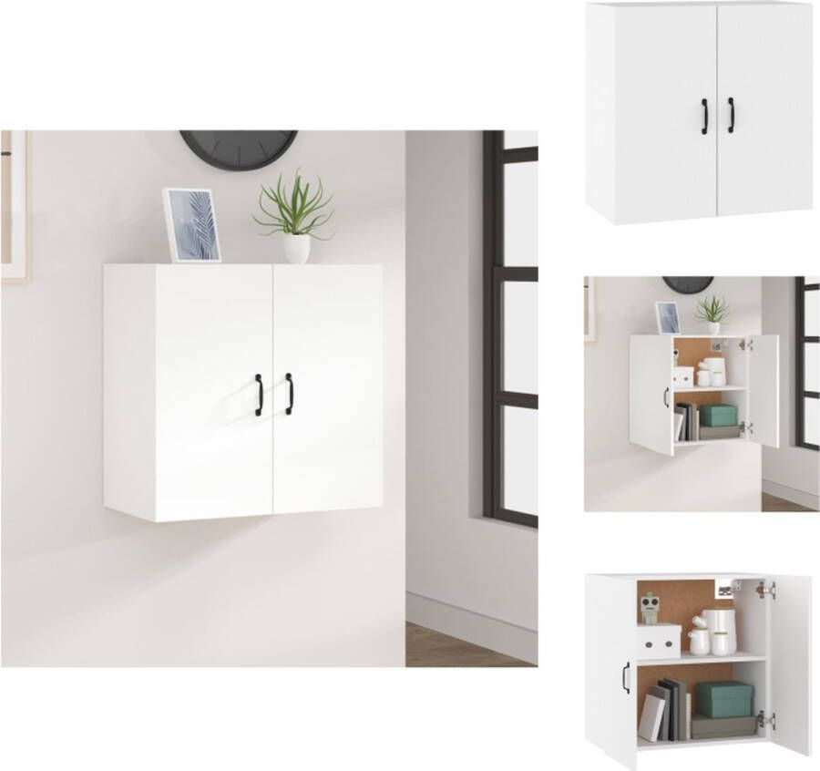 VidaXL Wandkast Wandkasten Hangkast Hangende Kast Wandkast 60x31x60 cm bewerkt hout wit - Foto 2