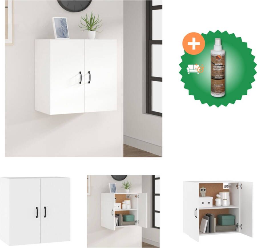 VidaXL Wandkast Afmetingen- 60 x 31 x 60 cm Kleur- wit Materiaal- bewerkt hout Kast Inclusief Houtreiniger en verfrisser