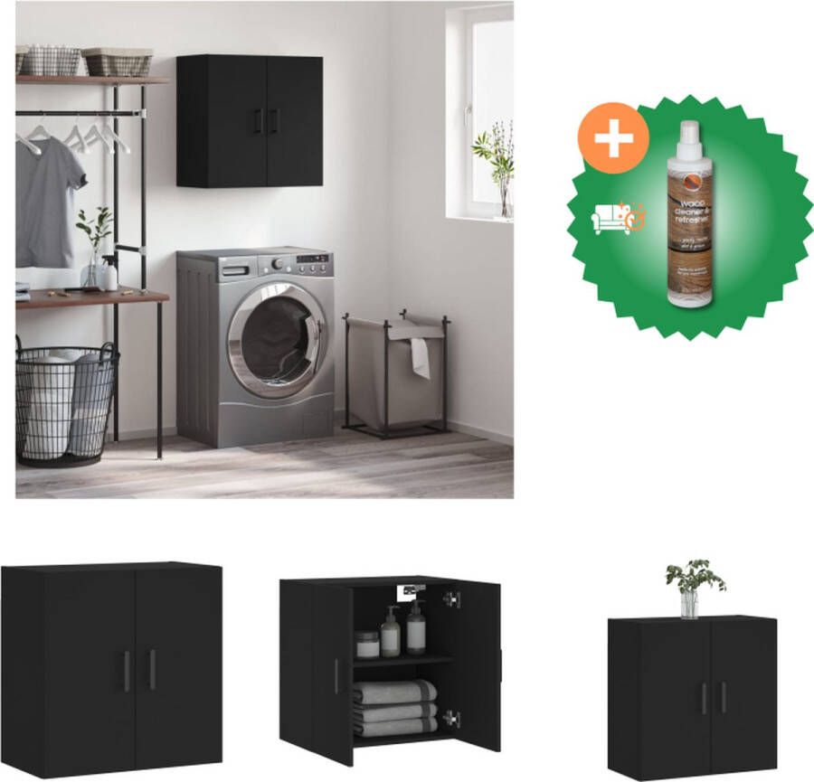 VidaXL Wandkast naam Decoratief en praktisch Materiaal- bewerkt hout Afmetingen- 60 x 31 x 60 cm Kleur- zwart Kast Inclusief Houtreiniger en verfrisser - Foto 2