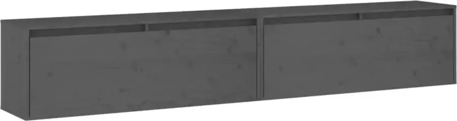 VIDAXL Wandkasten 2 st 100x30x35 cm massief grenenhout grijs - Foto 3