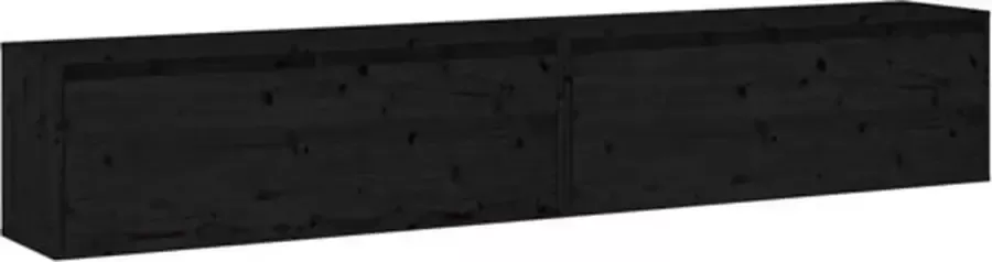 VIDAXL Wandkasten 2 st 100x30x35 cm massief grenenhout zwart - Foto 3