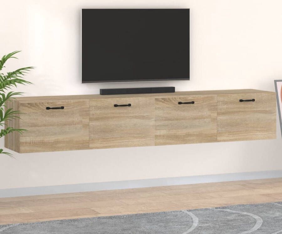 VidaXL -Wandkasten-2-st-100x36 5x35-cm-bewerkt-hout-sonoma-eikenkleurig - Foto 3