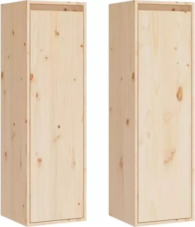 VIDAXL Wandkasten 2 st 30x30x100 cm massief grenenhout - Foto 3