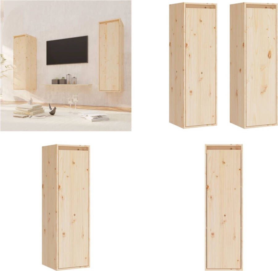 VidaXL Wandkasten 2 st 30x30x100 cm massief grenenhout - Foto 3