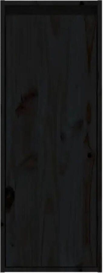 VIDAXL Wandkasten 2 st 30x30x80 cm massief grenenhout zwart - Foto 3