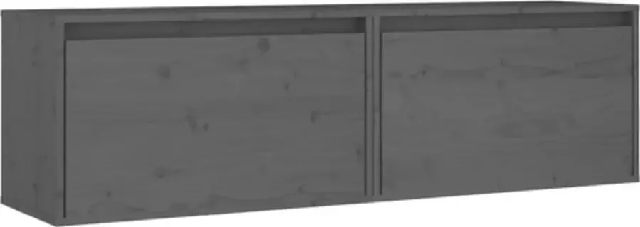 VIDAXL Wandkasten 2 st 60x30x35 cm massief grenenhout grijs - Foto 5