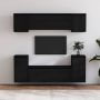 VidaXL Wandkasten Set Televisiemeubels Zwarte massief grenenhout Montage vereist 100 x 30 x 35 cm 30 x 30 x 40 cm 30 x 30 x 60 cm Kast - Thumbnail 1