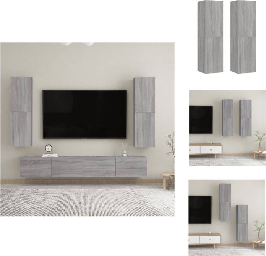 VidaXL Tv-wandmeubel Tv-wandmeubels Tv-meubel Televisiemeubel Tv-wandmeubels 2 st 30 5x30x110 cm grijs sonoma eikenkleurig