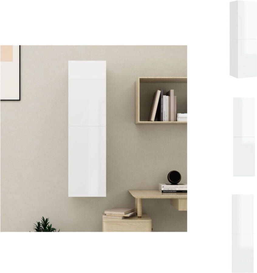 VidaXL Tv-kast Tv-kasten Televisiekast Televisiekasten Tv-meubel 30 5x30x110 cm bewerkt hout hoogglans wit