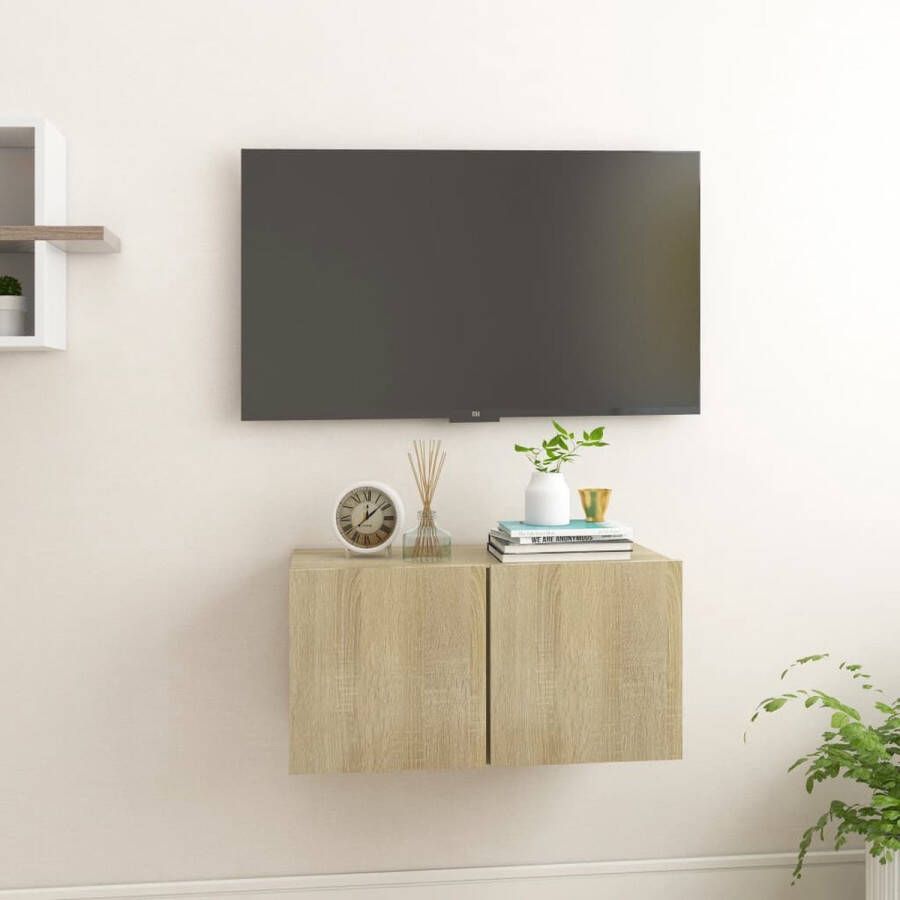 VidaXL Tv-meubel Tv-meubels Tv-kast Tv-kasten Tv-hangmeubel 60x30x30 cm sonoma eikenkleurig - Foto 2