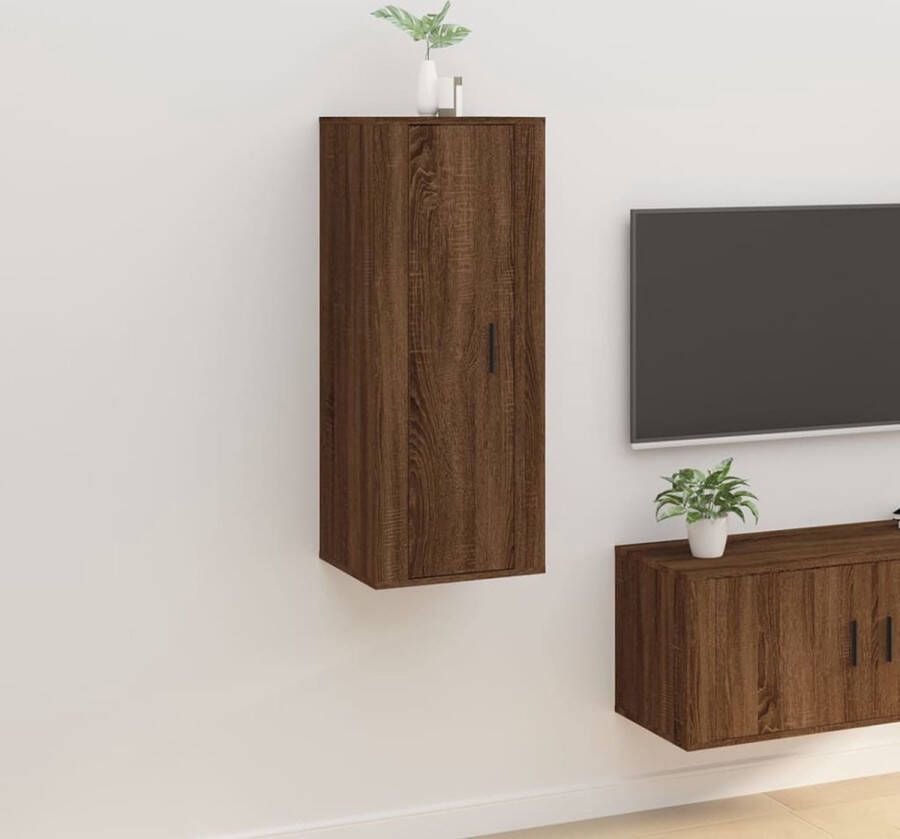 VidaXL Tv-kast Tv-kasten Televisiekast Bijzetkast Tv-wandmeubel 40x34-5x100 cm bruineikenkleurig - Foto 3