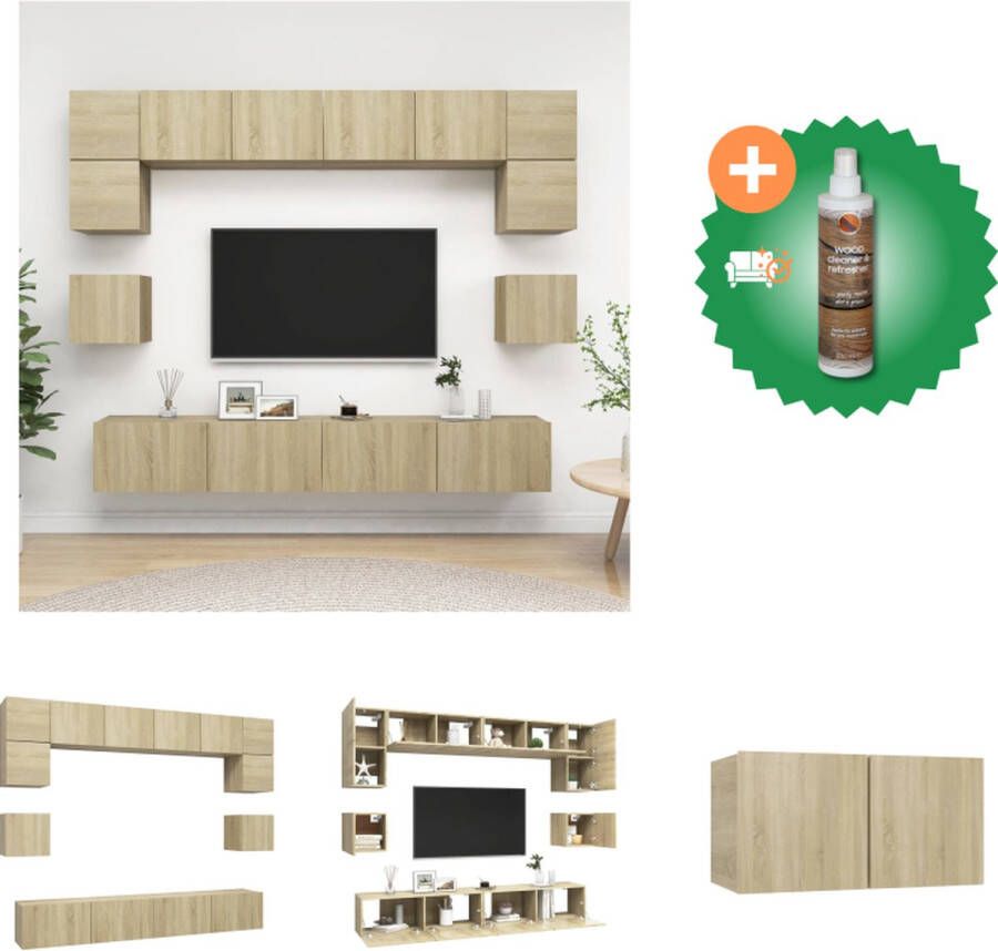 VidaXL TV-meubel Stereokast Kleur- Sonoma Eiken Afmetingen (L)- 80x30x30 cm (BxDxH) Afmetingen (M)- 30.5x30x90 cm (BxDxH) Kast Inclusief Houtreiniger en verfrisser - Foto 4