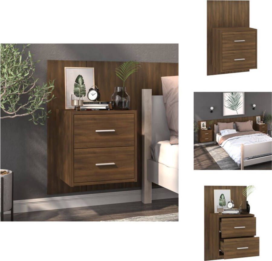 VidaXL Wandnachtkastje Wandnachtkastjes Wandgemonteerd Nachtkastje Wandgemonteerd Bedkastje Nachtkastje wandgemonteerd bruineikenkleurig