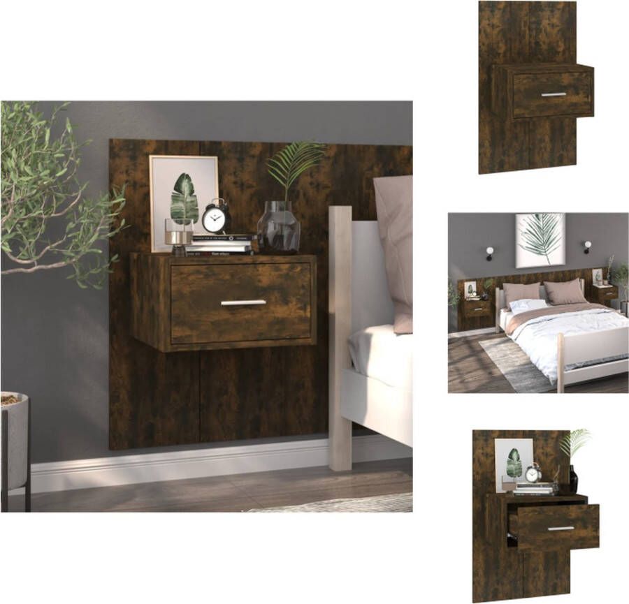 VidaXL Wandnachtkastje Wandnachtkastjes Wandgemonteerd Nachtkastje Wandgemonteerd Bedkastje Nachtkastje wandgemonteerd gerookt eikenkleurig