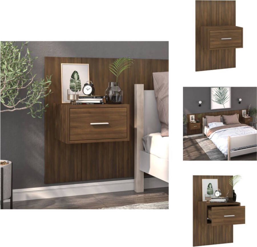 VidaXL Wandnachtkastje Wandnachtkastjes Wandgemonteerd Nachtkastje Wandgemonteerd Bedkastje Nachtkastje wandgemonteerd bruineikenkleurig