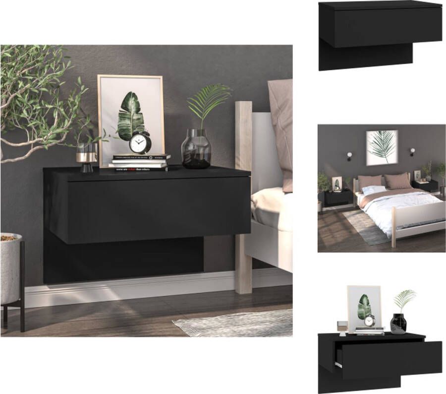 VidaXL Wandnachtkastje Wandnachtkastjes Wandgemonteerd Nachtkastje Wandgemonteerd Bedkastje Nachtkastje wandgemonteerd zwart