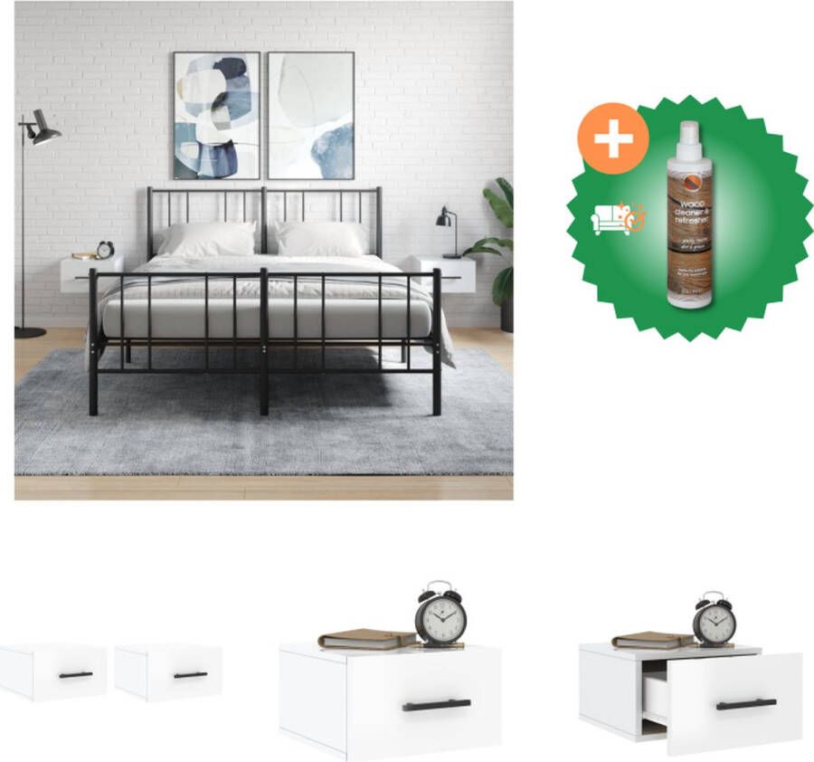 VidaXL Wandnachtkastje specificaties ontbreken Wandgemonteerde nachtkastjes Afmetingen- 35 x 35 x 20 cm Kleur- Hoogglans wit Materiaal- Bewerkt hout Kast Inclusief Houtreiniger en verfrisser