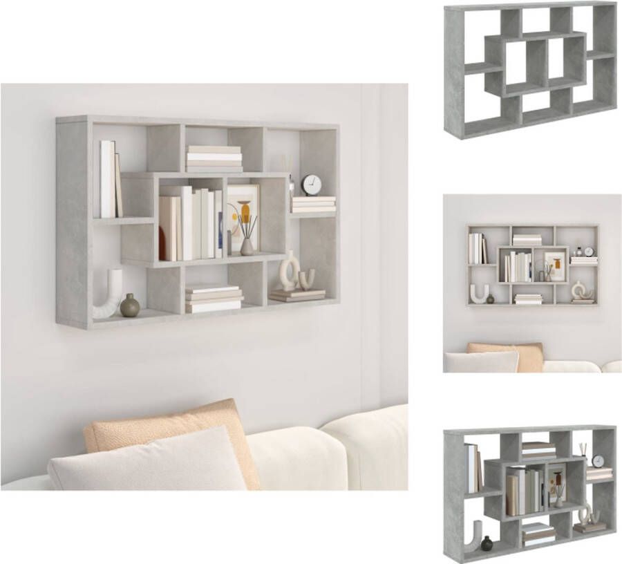 VidaXL Wandplank Betongrijs 85x16x52.5 cm Bewerkt hout Wandsteun