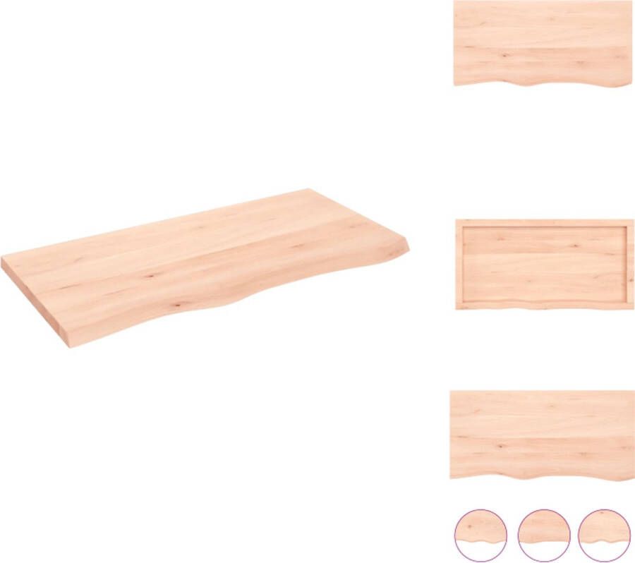 VidaXL Wandschap Wandschappen Wandplank Wandrek Wandschap 100x50x(2-4) cm onbehandeld massief eikenhout
