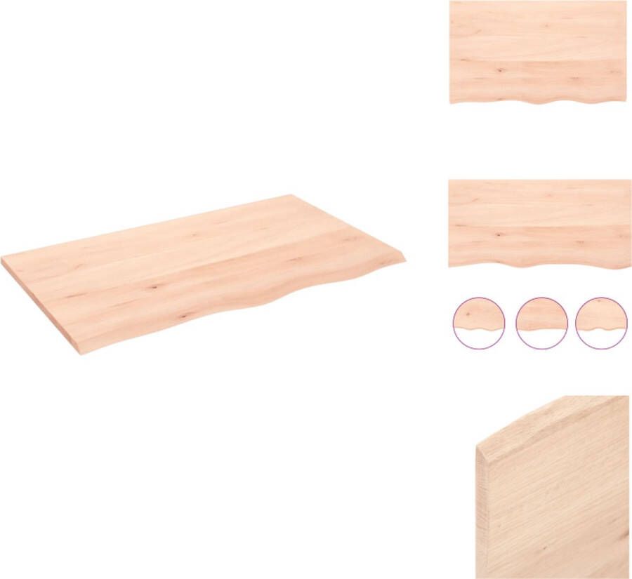 VidaXL Wandschap Wandschappen Wandplank Wandrek Wandschap 100x60x2 cm onbehandeld massief eikenhout