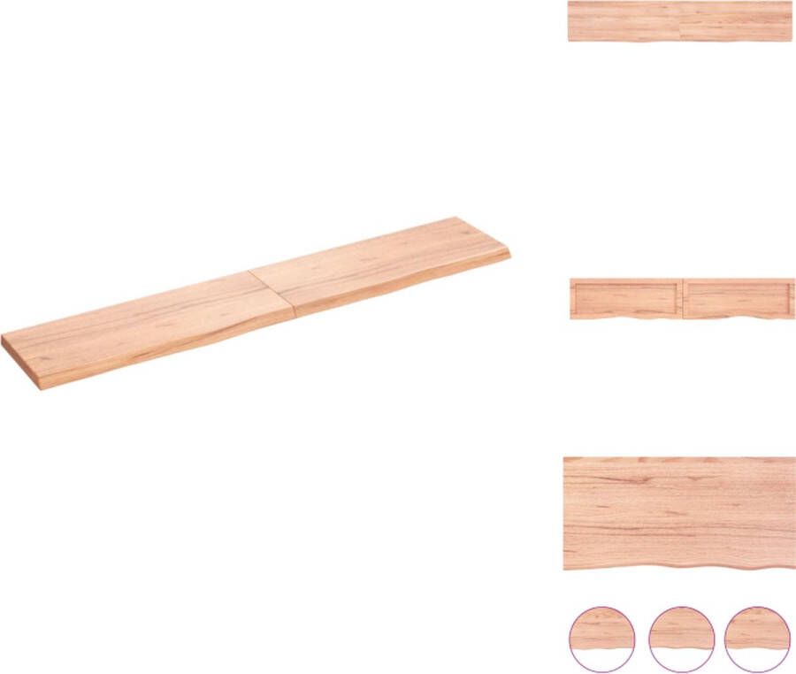 VidaXL Wandschap Wandschappen Wandplank Wandrek Wandschap 160x30x(2-4)cm behandeld massief eikenhout lichtbruin