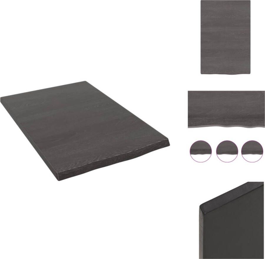 VidaXL Wandschap Wandschappen Wandplank Wandrek Wandschap 40x60x2 cm behandeld massief eikenhout donkerbruin