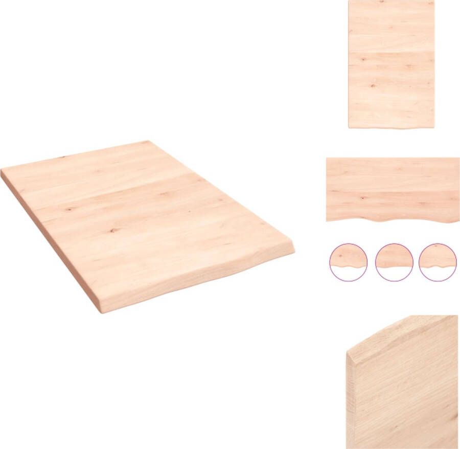 VidaXL Wandschap Wandschappen Wandplank Wandrek Wandschap 40x60x2 cm onbehandeld massief eikenhout